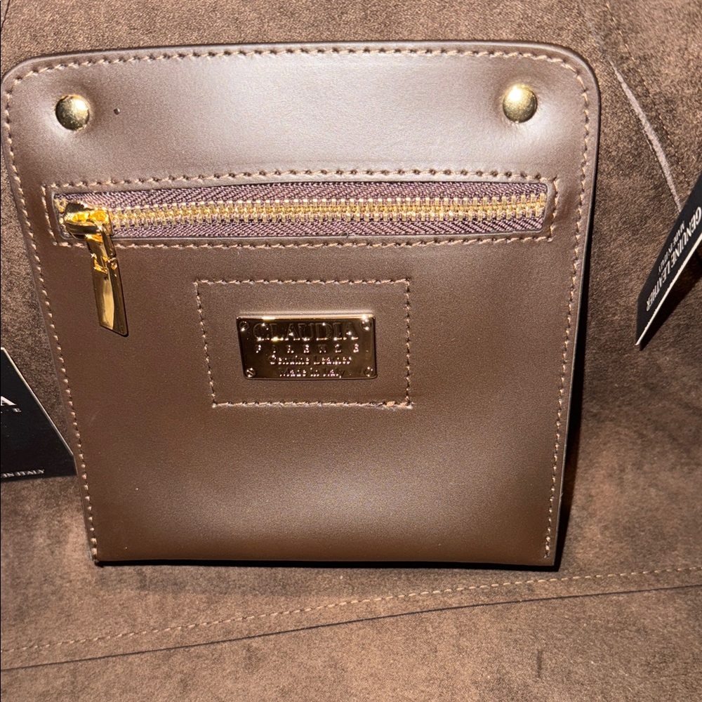 Dark Brown Suede & Leather Satchel Bag - Picture 7 of 11
